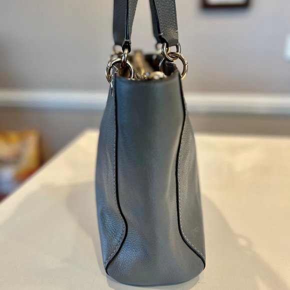 COACH Jes Elephant Gray Pebble Leather Shoulder Bag Model 76701 - Picture 5 of 13